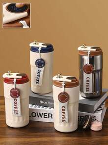 1个450毫升智能LED温度显示咖啡杯 - 不锈钢真空保温杯，适用于冷热饮，便携式旅行杯