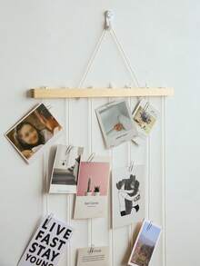 DIY照片墙挂架，北欧Ins风格照片装饰与收纳，悬挂式DIY装饰壁挂相框，背景墙照片展示与收纳相框，含粘钉和回形针，适用于卧室、客厅、走廊、玄关 - 彩色 - 查看 8