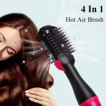 4 In 1 Hot Air Brush Styling Comb One-Step Heating Comb Hair Straightening Brush For Straight Curly Professional Hair Dryers