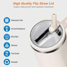 1 件/4 件 40 盎司杯盖，防漏防溅杯盖，可重复使用的便携式保温杯盖 - 可重复使用的防漏盖顶部马克杯配件 - 替换防漏原装盖，返校用品 - 彩色 - 查看 8