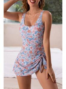 Eomenie One Piece Swimdress Swimsuits For Women Tummy Control Swim Dresses Skirt Bathing Suit - Royal Blue - View 10