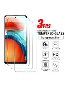 3 paquets de protecteurs d'écran en verre trempé 9H anti-rayures, compatibles avec les modèles Galaxy A05, A05s, A06, A16, A12, A13 4G, A14, A15, A22 5G, A23 5G, A25, A32 4G, A32 5G, A33 5G, A34, A35, A36, A50, A51, A52, A53 5G, A54, A54 5G, A55 5G. Montage sans bulles, conception compatible avec les coques, cristal clair. Idéal comme cadeau d'anniversaire, pour la famille et les amis. Accessoires pour téléphone. - Transparent - Voir 1
