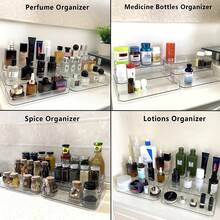 1pc Transparent Makeup Organizer, Perfume & Nail Polish Storage Box, Cosmetics Display Rack, Multi-Layer Trapezoid Storage Rack, Foldable Makeup Organizer, Fun Gift - Clear - View 5