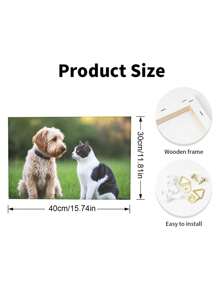 1pc Customized Photo Frame, Custom Pattern Family Picture Frame, Horizontal, Wooden Frame, High Definition Digital Canvas Print, Suitable For Living Room, Entrance Hall, Bedroom Decoration