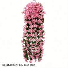 1pc 85cm Artificial Hanging Flower Decor, Decorative Lifelike Violet Evergreen Vine For Outdoor Home Wedding Garden Hanging Basket, Suitable For Halloween And Christmas