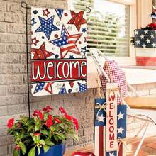 12 X 18 Inch Patriotic Garden Flag, Double-Sided Outdoor Yard Decor With American Flag Design, Welcome