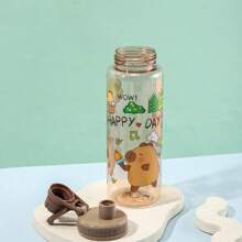 1 sticlă de apă portabilă cu design Capybara, 1000 ml/32 oz, reutilizabilă, cu capacitate mare, pentru băut direct, pentru activități în aer liber, sport, fitness, birou, picnic, camping, călătorii, ziua de naștere, cadou de aniversare