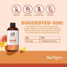 MaryRuth's Liquid Multivitamin With Lustriva – Hair Growth, Skin Smoothness & Daily Wellness | Peach Mango Flavor | Vegan | 15.22 Fl Oz - 3pcs - 查看 6