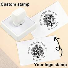 可定制的商业标志印章 - 个性化图案印章、小型企业印章、定制商业包装印章、大可打印区域、矩形，非常适合企业家和小企业主 - 非常适合品牌和官方文件。