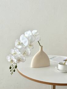 1 pièce de 96 cm/37,7 pouces Tiges artificielles d'orchidée Phalaenopsis blanches, fleurs en latex Cymbidium au toucher naturel, convenant à la décoration de mariage, aux accessoires de fond pour mariée, aux bouquets, aux corsages, aux couronnes, à la décoration de fête, aux centres de table, à Noël, Halloween, Thanksgiving, la rentrée des classes, la Saint-Valentin, la Fête des Mères, la Remise des diplômes, l'Arbre à Argent