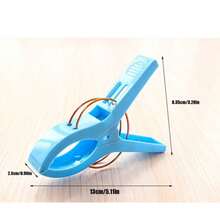 1/4 件大号沙滩巾夹，塑料衣夹，用于悬挂衣服，防风夹，适用于毛巾、羽绒服、毛毯、衣服、桌布，防止被风吹走，日光浴床椅、泳池椅、巡航重型衣服夹，多种颜色，夏季（1 件颜色随机）