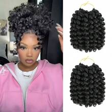 2 Pcs Synthetic Wand Curl Crochet Hair Extensions 10 Inch Short Spring Twist Crochet Hair For Women 40 Strands
