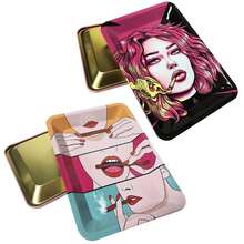 1pc Metal Rolling Tray, Multifunctional Metal Tray, Fun And Stylish Gift, Ideal Accessory For Home Or Travel - Orange - View 2