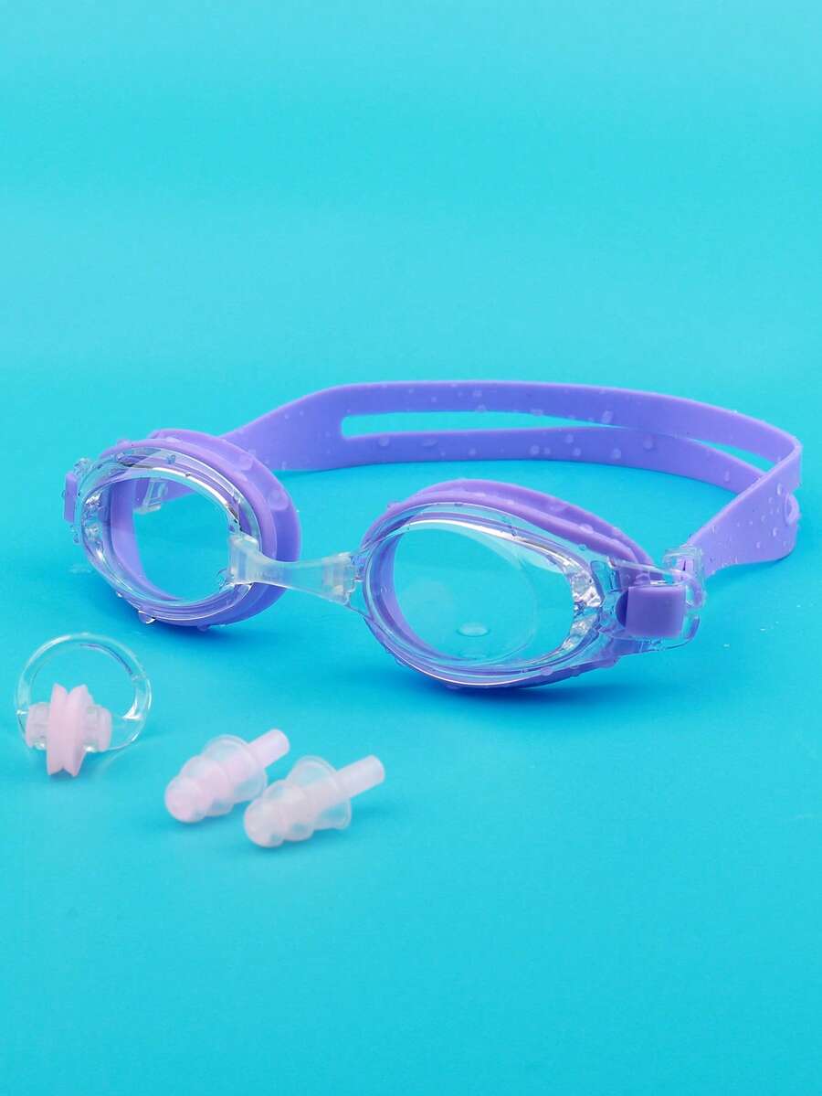 SHENYU Portable Swimming Goggles, Ear Plugs And Nose Clip Set, For Daily Use - Purple - View 1
