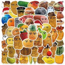 58Pcs Funny Smiling Food Meme Stickers Funny Chicken Nugget Stickers Meme Stickers Fruit Face Stickers Spoof Graffiti Decal Meme Gifts Vinly Waterproof Stickers For Water Bottle, Hydroflask, Guitar, Luggage, Phone, Case, Laptop, Skateboard, Gift