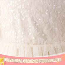 Girls Summer Dress Sequin Embellished Tulle Skirt Ruffled Sleeve Princess Style