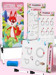 Erasable Pen Control & Concentration Training Set - Color Shape Math Match Game, Brain-Boosting Reusable Magic Tracking Book, No Batteries Required,Back To School