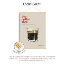 1幅咖啡俱乐部帆布海报 - 复古装饰艺术现代卡通主题，适用于客厅、卧室、家庭办公室、厨房、浴室，帆布墙画，无框