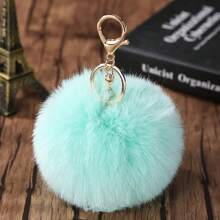 Cute Key Soft Fluffy Fur Ball Keychain Fluffy Key Chains Trinkets Pom Pom Keyring Women Bag Pendant Jewelry Key Chain Charms Car Accessories Bag Charm Backpack For School