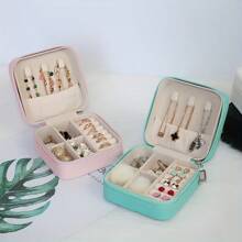 Travel Jewelry Box, PU Leather Small Jewelry Organizer For Women Girls, Portable Mini Travel Case Display Storage Holder Boxes For Stud Earrings, Rings, Necklaces, Bracelets