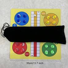 9.4/13.7 Inch Ludo Travel Board Game Set Folding Roll Up Rubber Board Game Pad Flying Chess Portable Classic Strategy Game - Multicolor - View 10