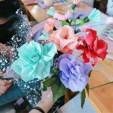 Carta spessa arricciata e colorata per fiori fatti a mano fai da te, forniture per negozio di fiori, Natale