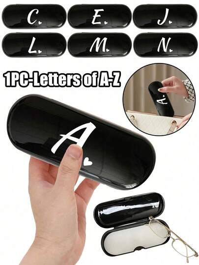 1 Hộp đựng kính cứng màu trơn kiểu kem/Monet, với thiết kế mới lạ, thời trang và đơn giản, tiện lợi và di động, có chức năng chống thấm nước và chống bụi (kích thước nhỏ, làm bằng chất liệu nhựa). Hộp đựng kính chữ cái đầu tiên có in hoa, hộp đựng kính râm cứng có chữ cái, hộp đựng kính có nắp, hộp đựng khăn giấy di động, giá để kính râm nam và nữ trong gia đình