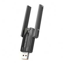 Network Card 1300Mbps WiFi6 Driver-Free Dual-Band 5G Bluetooth 5.4 Two-In-One Computer External USB Receiver AP Transmitter Dual Antenna