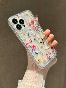 Funda para phone con estampado floral veraniego, transparente, ondulada y resistente a caídas. Compatible con phone 16, 15, 14, 13, 12, 11 Pro Max y XS (1 unidad). - Multicolor 5 - Ver 3