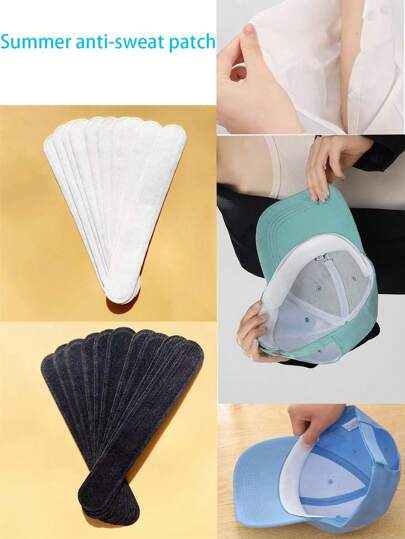20pcs/10pcs Summer Sweat Absorbing Pads For Shirt Cuffs & Collars, Reusable Sweat Absorbing Hat Liners, Odor & Sweat Protection