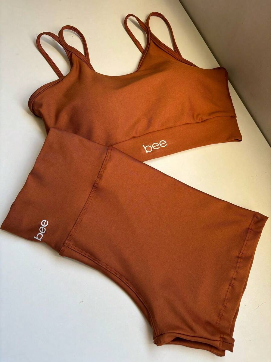 Women's Fitness Set For Training Super Comfortable With Padded Shorts Gym Clothing - Lạc đà - Xem 1