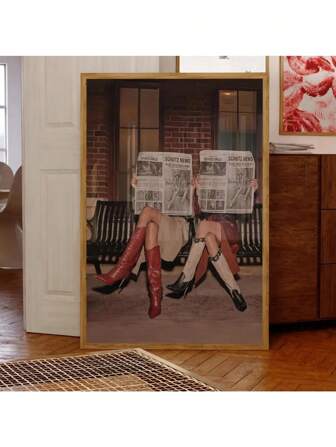 1pc Luxury Beauty High Fashion Art Deco Classic Modern Landscape Portrait Poster Art Print, Stylish Retro Vintage Aesthetic Print, On Canvas, With Solid Pattern, For Bedroom, Living Room, Kitchen, Bathroom, Classroom, Fall, Spring, Indoor, Outdoor Holiday & Birthday Gift, Office Decoration Arranged Artwork Optional Frame ,Wall Art With Frame