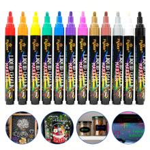 8-Color 16mm Liquid Chalk Pens In Box, Washable And Wet Wipeable, Suitable For Chalkboard, Blackboard, Whiteboard, LED Glass Window, Car Window Painting, Fluorescent Marker Pen Back To School