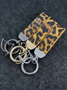 1 pieza Llavero de muñeca de estilo francés de cuero con 2 anillos para llaves y anillo en D anti-pérdida, correa portallaves unisex corta, llavero de coche de moda multicolor, accesorio de bolso de estilo empresarial para uso diario de hombres, accesorio de coche casual, estilo gótico lindo Y2K para la escuela