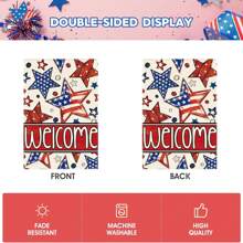 12 X 18 Inch Patriotic Garden Flag, Double-Sided Outdoor Yard Decor With American Flag Design, Welcome
