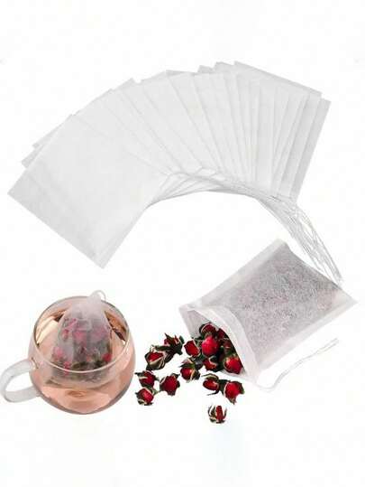 100/300 Pcs Disposable Tea Bags Filter Bags For Tea Infuser With String Heal Seal Non-Woven Fabric Spice Filters Teabags Back To School