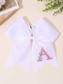 1 pieza Diadema con flores de tela bordadas y letras A-Z del abecedario en blanco, accesorios de moda para el cabello, regalo ideal para mejores amigas para uso diario y fiestas