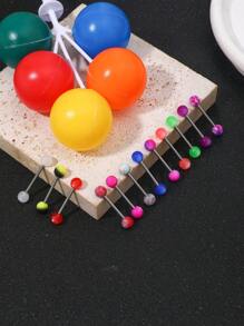 12 Color Mixed Candy Color, Silky Smooth Texture With Reflective Pattern And Tongue Nail For Women,Stainless Steel Anti Allergic Material, Party, Vacation, Hip-Hop, Gift,Corresponding To Red Customers