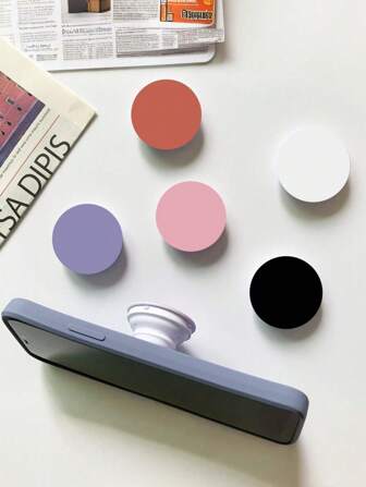 Korea Macaron Color Lichtgewicht Opvouwbare Effen Kleur Mobiele Telefoon Airbaghouder, Intrekbare Houder, Lichtgewicht Reisaccessoire, Modieuze Telefoonhouder Compatibel met iPhone, Android-telefoon, Cadeau voor Verjaardag, Familie, Vrienden Push-Pull Telefoongreep, Telefoonaccessoires