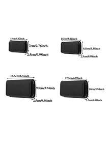 Men's Phone Leather Case With Belt Clip And Card Holder (Zipper Style Random) - Black - View 6