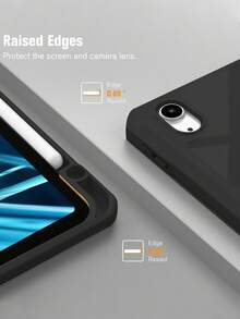 TPU 皮革翻盖保护套，兼容 iPad A16（第 11/10 代）、第 9/8/7 代（10.2 英寸）、iPad Air（10.9 英寸）、iPad Pro（11 英寸）、iPad Air（13 英寸）、iPad Pro（12.9 英寸），黑色 - 黑色 - 查看 8