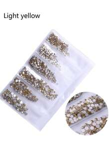 1728 Pcs Flat Back Crystal Glass Nail Art Rhinestones. 4#-12# 6 Sizes Mix DIY Decorations For Nails, Clothes, Bags, Hair Accessories, Cars, Beddings, Pendants, Etc. Suitable For Teenage Girls, Women Nail Art, Eye Makeup, Face Stickers, Jewelry Decoration Flat Back Rhinestones. 6 Bags Of Crystal Glass Flat Back Rhinestones. Nail Charms Nail Gems Nail Supplies