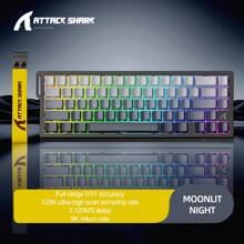ATTACK SHARK X68 HE 8000Hz Rapid Trigger Keyboard, 0.01mm RT Accuracy Wired Gaming Keyboard With Magnetic Switch, Adjustable Actuation, Rapid Trigger, Snap Tap, RGB Lighting For PC