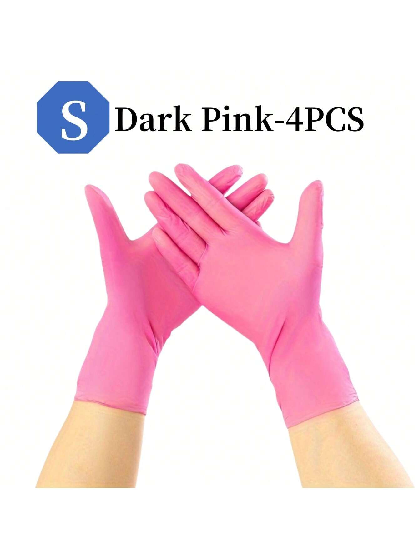 100 قفاز اللون الوردي الداكن، متوفر في المقاسات S,...