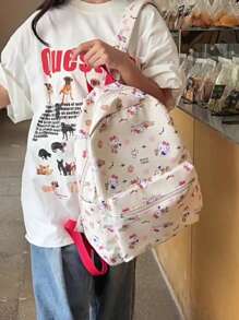 Sanrio Borsa a tracolla da donna 2024 nuovo zaino minimale giapponese per studenti carino, compatto, ad alta capacità, zaino casual per forniture scolastiche, ritorno a scuola