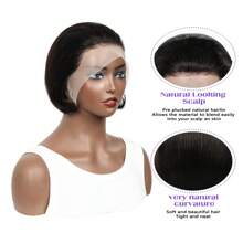Pixie Cut Wigs Human Hair 13x4 Short Pixie Cut Lace Front Wig For Women Transparent Frontal Wig Layered Straight Bob Glueless Wigs Pre Plucked With Baby Hair Brazilian Virgin Hair