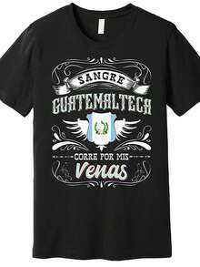 Camiseta gráfica premium - Camisa de Guatemala: La sangre guatemalteca corre por mis venas - Hombre manga corta, color negro, divertida, TT2, 661148 - Negro - Ver 1