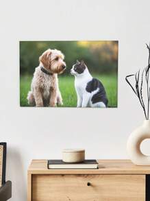 1pc Customized Photo Frame, Custom Pattern Family Picture Frame, Horizontal, Wooden Frame, High Definition Digital Canvas Print, Suitable For Living Room, Entrance Hall, Bedroom Decoration