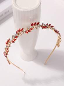 1pc Women Casual Versatile Cute Fashionable Water Drop Rhinestone Decorated Hairband