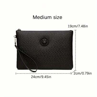 Local Shipping-Elephant Pattern Men's Clutch Bag, Fashion Business Tiger Head Handbag, Large Capacity Envelope Bag Handbag